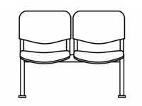 Кресло для конференц-залов Трио мод.СМ82/2 2-х местная секция иск.кожа Винилис/ткань) черн.муар