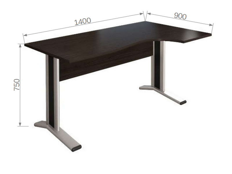 Офисная мебель для персонала Монолит КМ62 Стол кривол. на м/к (правый)