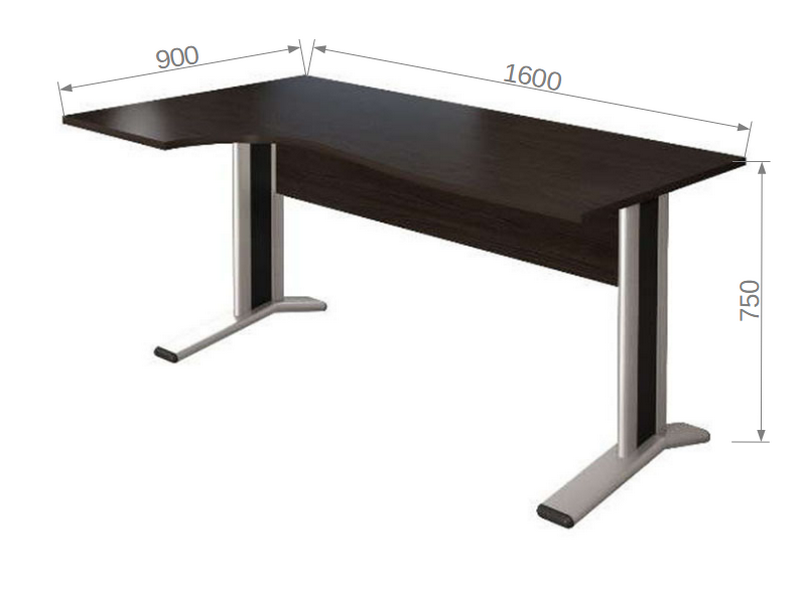 Офисная мебель для персонала Монолит КМ65 Стол кривол. на м/к (левый)