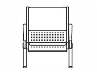 Кресло для залов ожидания Вояж мод.МС2 1-но местная секция (иск.кожа Винилис) серебр.металл.