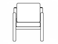Кресло для зон ожидания Тулуза мод.МС7/1 1-но местная секция (иск.кожа Винилис) серебр.металл.
