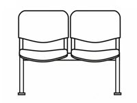 Кресло для конференц-залов Трио мод.СМ82/2 2-х местная секция иск.кожа Винилис/ткань) серебр.металл.