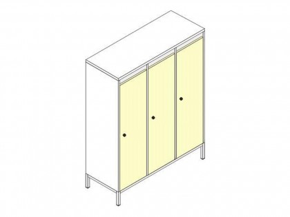 Мебель для дошкольных учреждений Незнайка ШДм-3 Шкаф для одежды на металлокаркасе