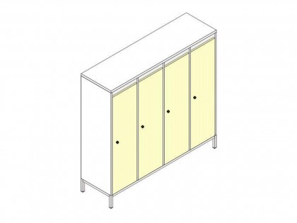 Мебель для дошкольных учреждений Незнайка ШДм-4 Шкаф для одежды на металлокаркасе